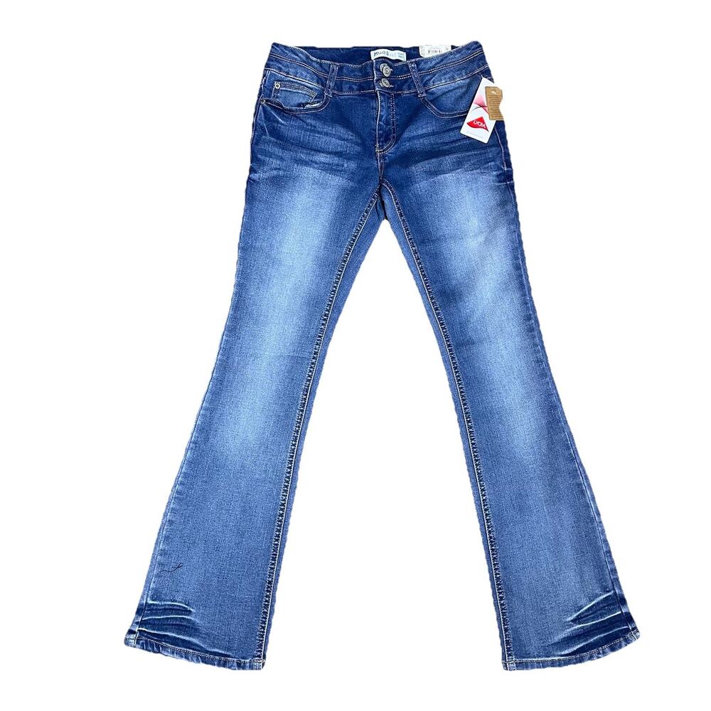 Mudd Jeans Girls 14 Skinny Boot Adjustable Waist Stretch Denim Double Button $44